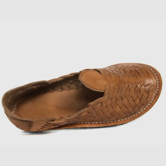 SIDREY Women Sandals Pachuco Style Handmade Color Coñac Brown Huaraches Size 8 - Picture 5 of 7